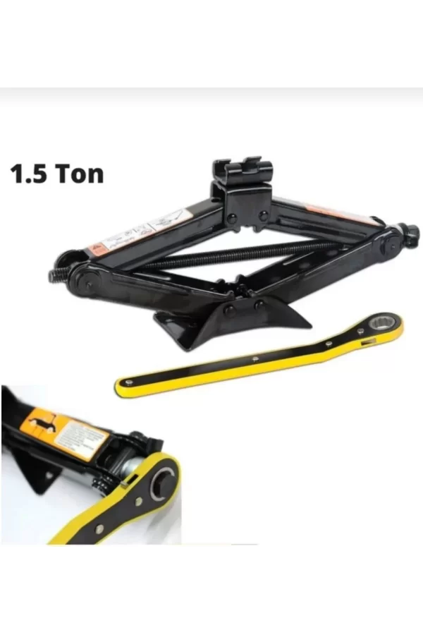 Luz&Pos Oto Kriko Araç Kaldirma Krikosu 1,5 Ton Makas Tip Cırcırlı - Siyah