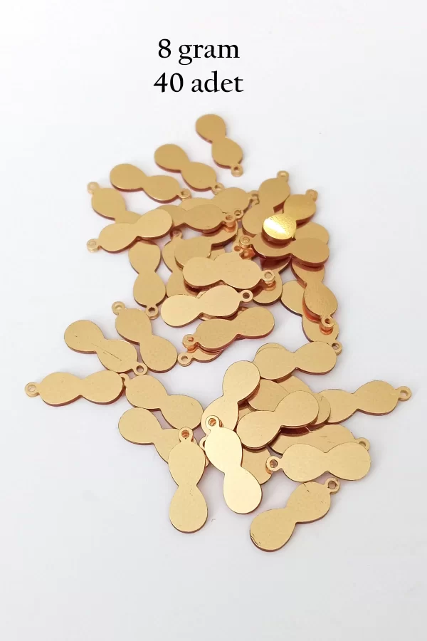 Oya Abiye Bileklik Kolye Pleksi Metalik Plastik Pul Altın Renk 8 gram 40 adet - BNC480