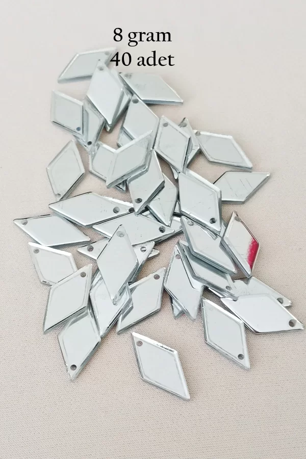 Oya Abiye Bileklik Kolye Pleksi Metalik Plastik Pul Gümüş Renk 8 gram 40 adet - BNC517