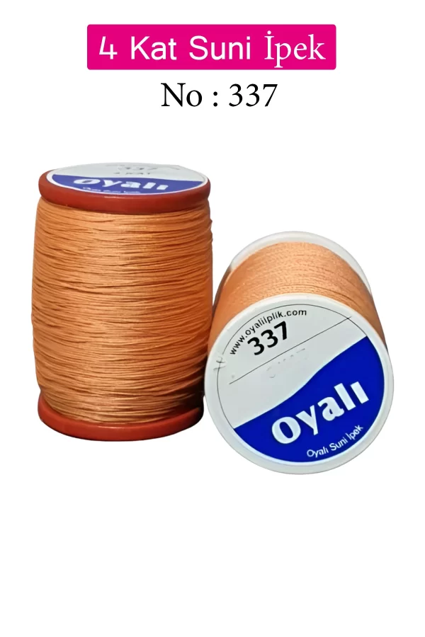 Oyalı 4 Kat Suni İpek İplik İğne Oyası Boncuk İpi Tığ Oyası No:337