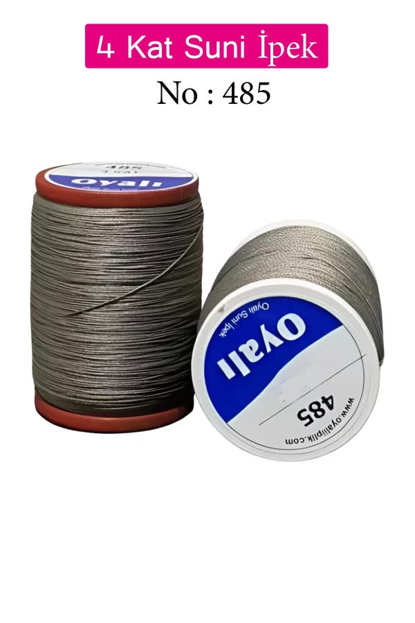 Oyalı 4 Kat Suni İpek İplik İğne Oyası Boncuk İpi Tığ Oyası No:485