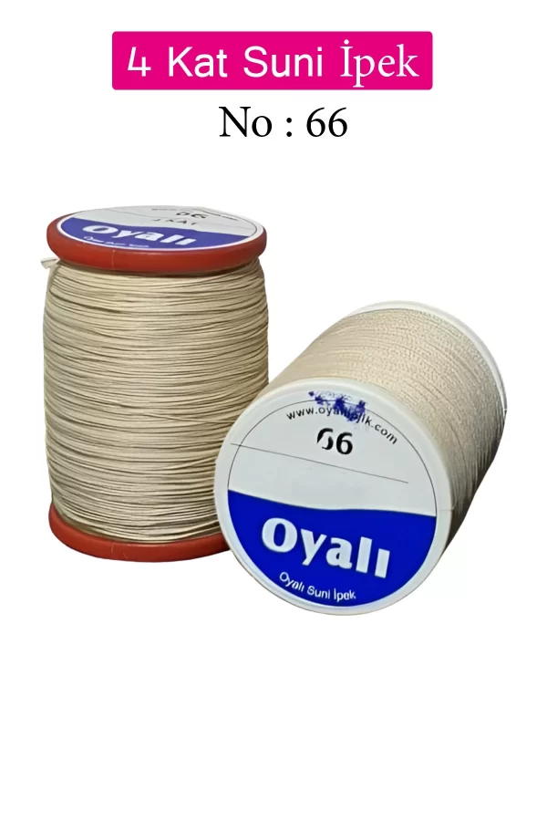 Oyalı 4 Kat Suni İpek İplik İğne Oyası Boncuk İpi Tığ Oyası No:66
