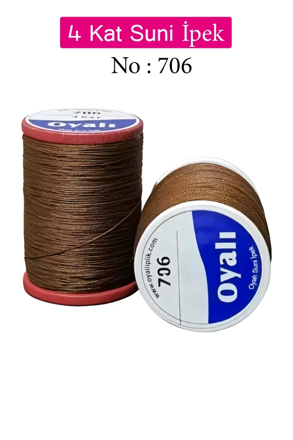Oyalı 4 Kat Suni İpek İplik İğne Oyası Boncuk İpi Tığ Oyası No:706