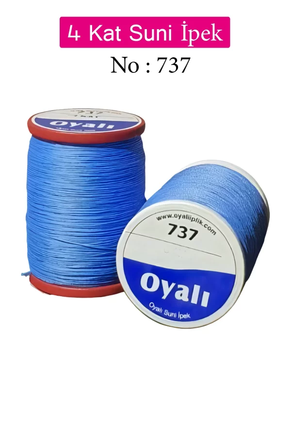 Oyalı 4 Kat Suni İpek İplik İğne Oyası Boncuk İpi Tığ Oyası No:737
