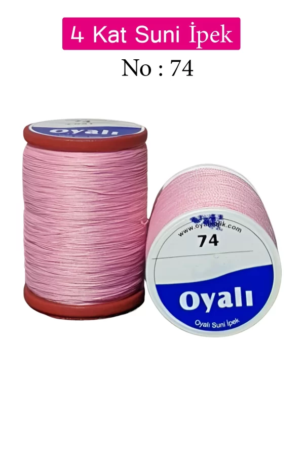 Oyalı 4 Kat Suni İpek İplik İğne Oyası Boncuk İpi Tığ Oyası No:74
