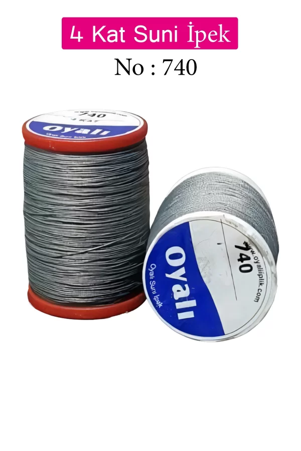 Oyalı 4 Kat Suni İpek İplik İğne Oyası Boncuk İpi Tığ Oyası No:740