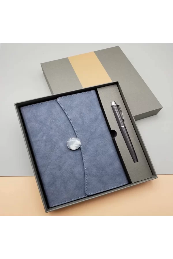 Özel Kutulu Deri Defter Ve Roller Kalem Seti