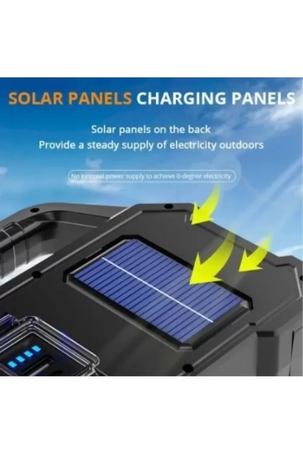 P-880a Solar Powerbanklı Şarjlı Taşınabilir Güçlü Fener