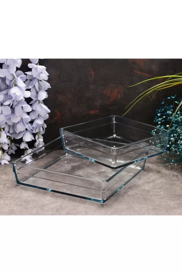 Paşabahçe 159129 Borcam Premium Kare Tepsi 2li Set