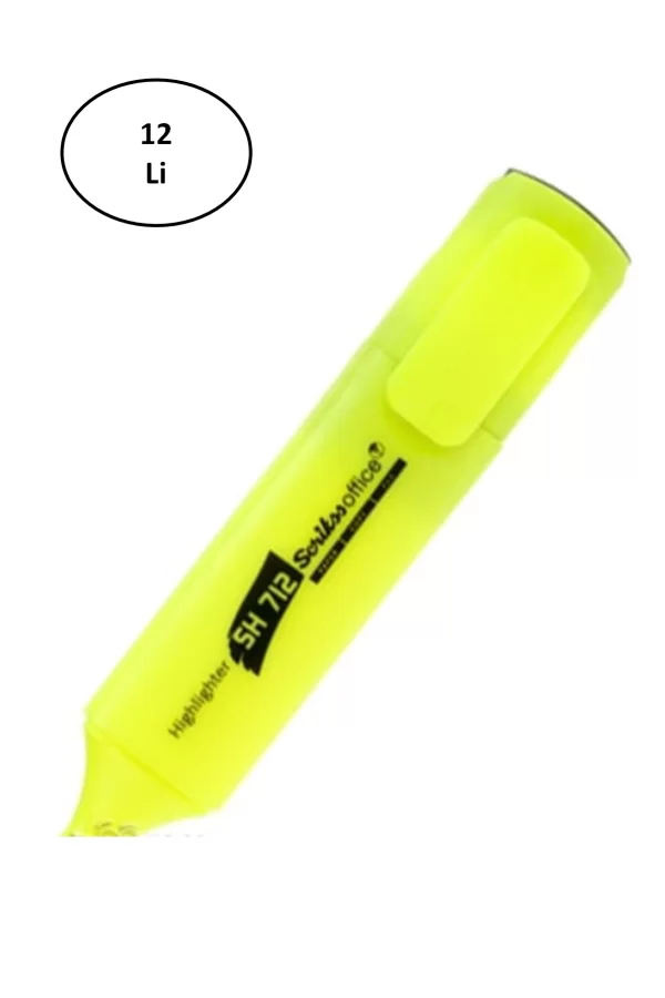 Pastel Sarı Fosforlu Kalem SH712 SCR.T0SBH4SH71209A Scrikss 12li