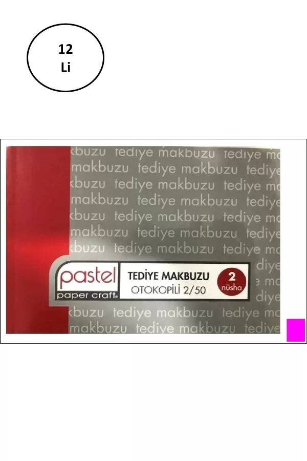 Pastel Tediye Makbuzu 14x20 Cm Boyutunda A5 Otokopili 2 Nüsha 50 Asıl 50 Suret 2/50 12li