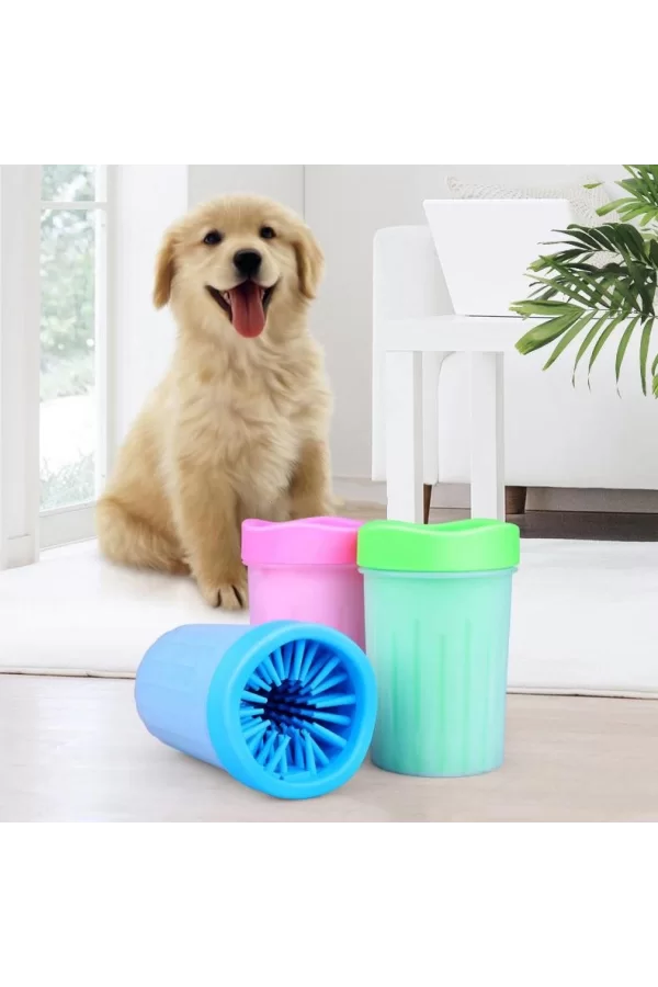 Pati Ayak Yıkama Kovası Silikon Jel Fırçalı Kedi Köpek  (küçük)