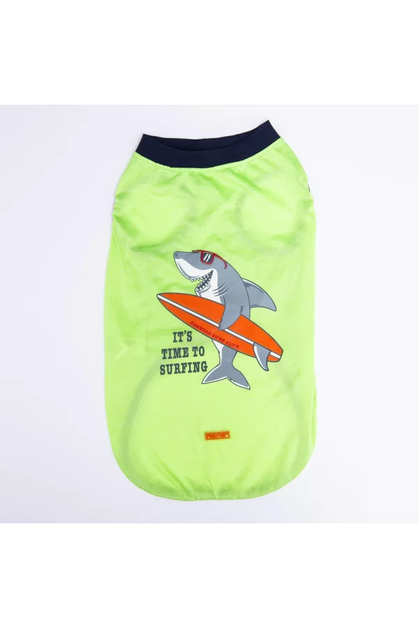 Pawstar Green Shark Büyük T-shirt 4XLarge  47X55X72 CM