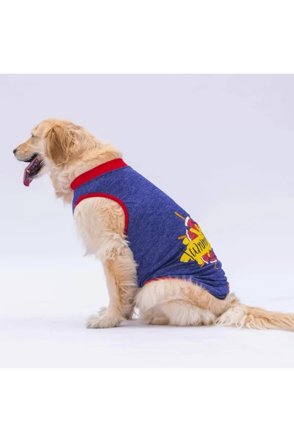 Pawstar Navy Blue Summer Time Büyük T-shirt 4XLarge  47X55X72 CM