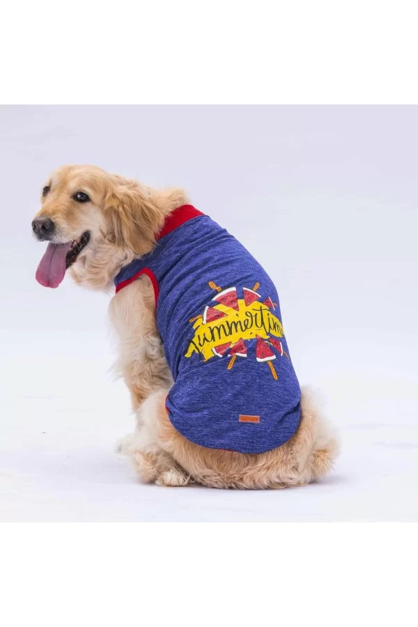 Pawstar Navy Blue Summer Time Büyük T-shirt 4XLarge  47X55X72 CM