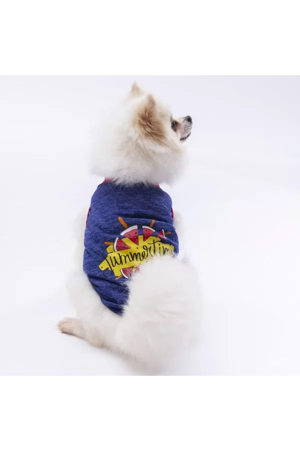 Pawstar Navy Blue Summer Time Tişört XLarge 34*38*55 cm