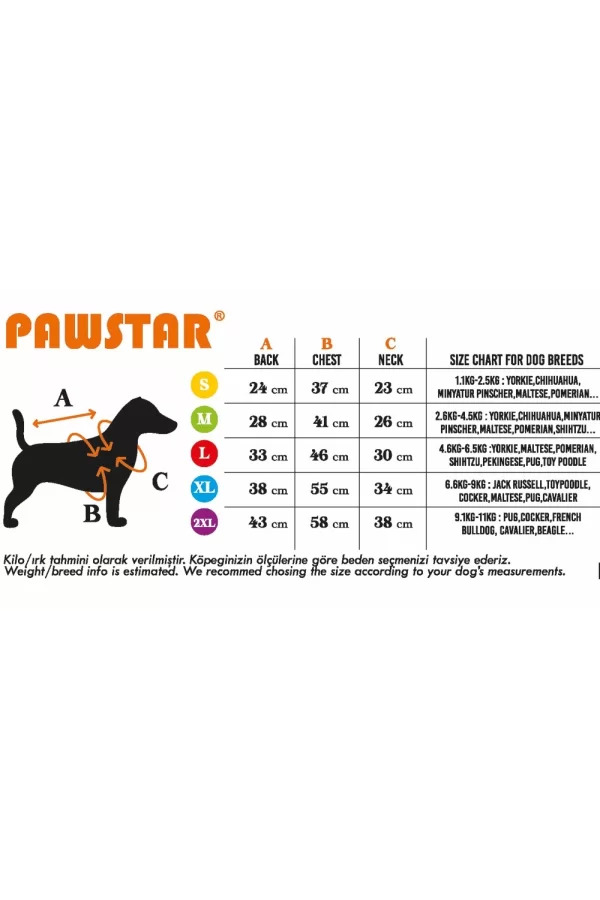 Pawstar Neon Fuchsia Railway Vest Köpek Montu X Large 34x38x55 cm