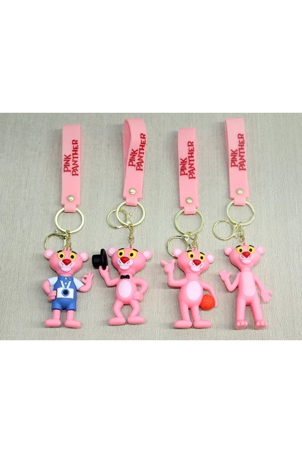 Pembe Panter Silikon Anahtarlık Alk4271
