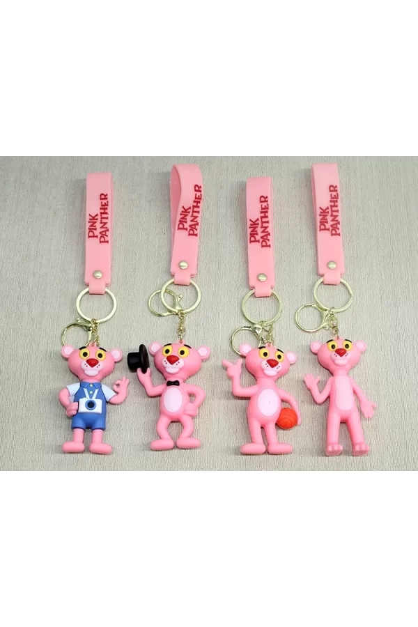 Pembe Panter Silikon Anahtarlık Alk4271