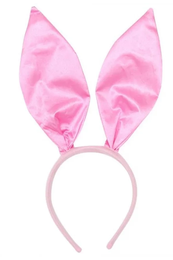 Pembe Saten Şekil Verilebilir Tavşan Kulak Taç