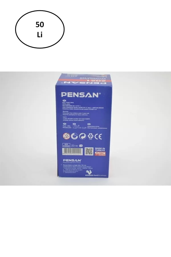 Pensan 2021 Tükenmez Kalem Kırmızı 1.0 Mm 50li