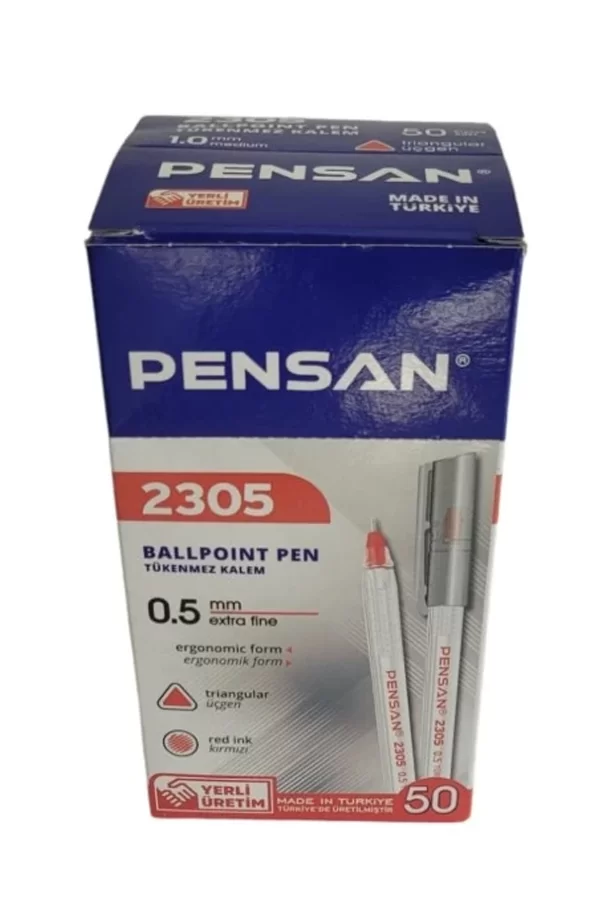 Pensan Büro Tükenmez Kalem 0.5 Mm. Kırmızı 50li