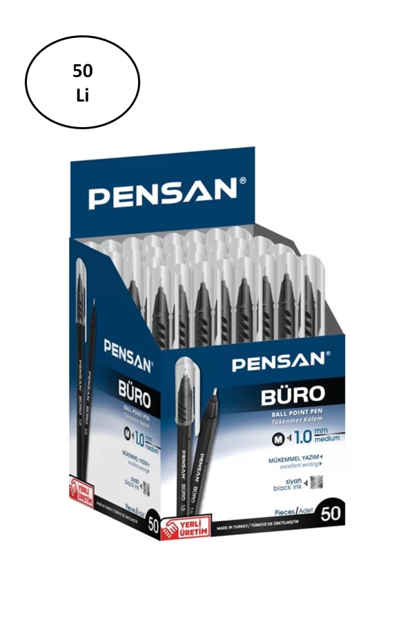 Pensan Tükenmez Kalem 2270 Büro Tipi 1 Mm Siyah 50li
