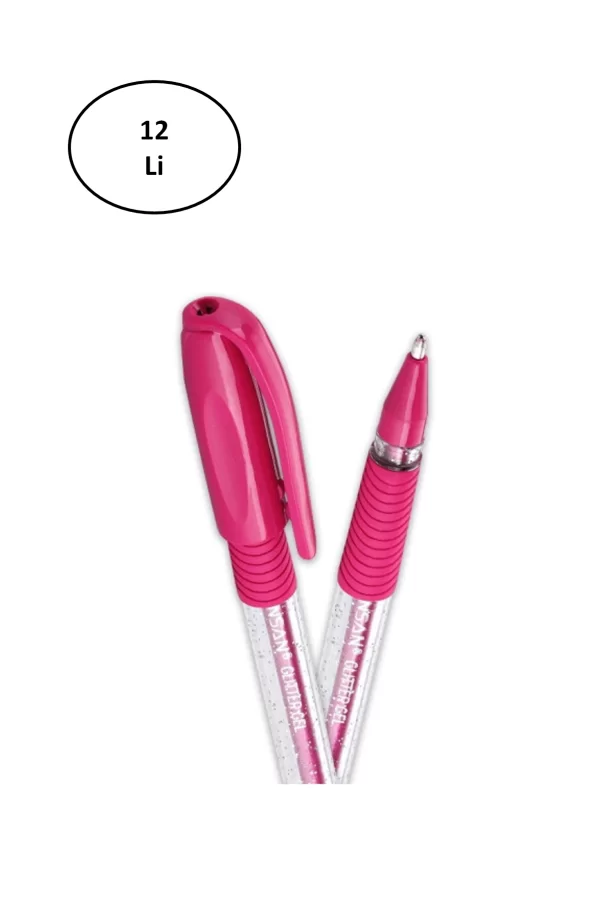 Pensan Tükenmez Kalem Jel Simli 1.0 Mm Pembe 2280 12li