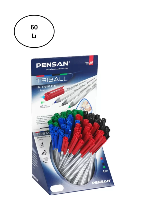 Pensan Tükenmez Kalem Triball 1.0 MM Bilye Uç MSKY 1003 60lı