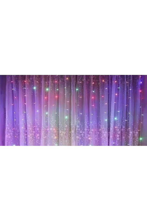 Perde Led  240 Ledli 8 Fonksiyonlu Dekor Lambası Rgb