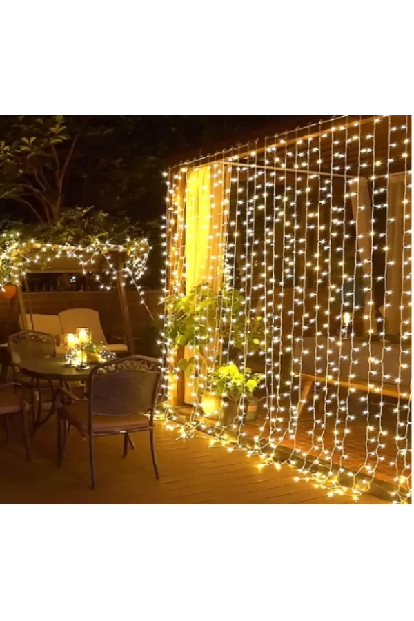Perde Led  Sarı Işık 3 x 3