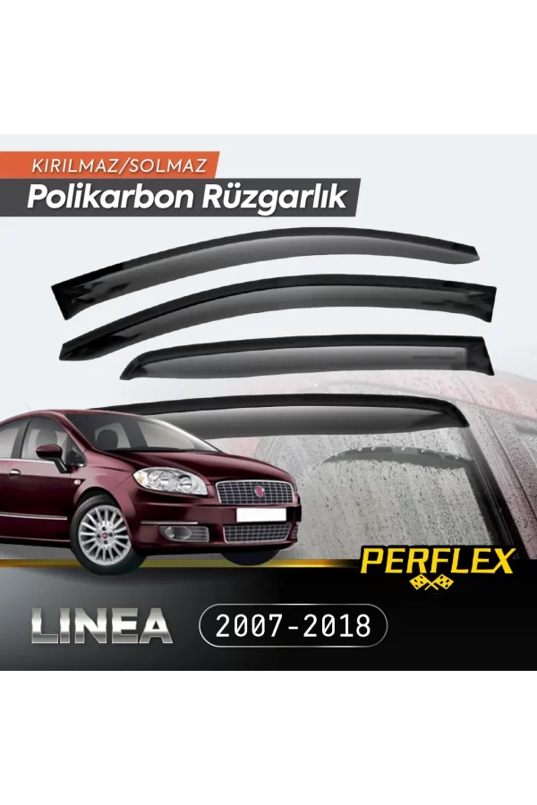 Perflex Polikarbon Kırılmaz Rüzgarlık V2 Mugen Fiat Linea 2007-2018