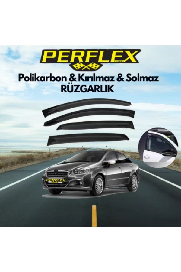 Perflex Polikarbon Kırılmaz Rüzgarlık V2 Mugen Fiat Linea 2007-2018