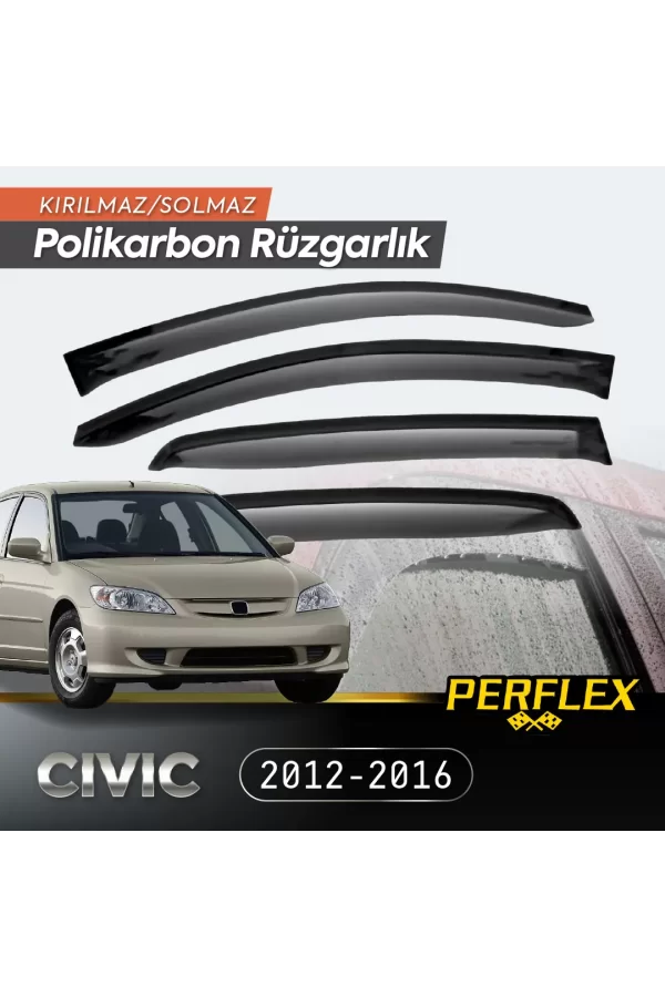 Perflex Polikarbon Kırılmaz Rüzgarlık V2 Mugen Honda Civic 2001-2006