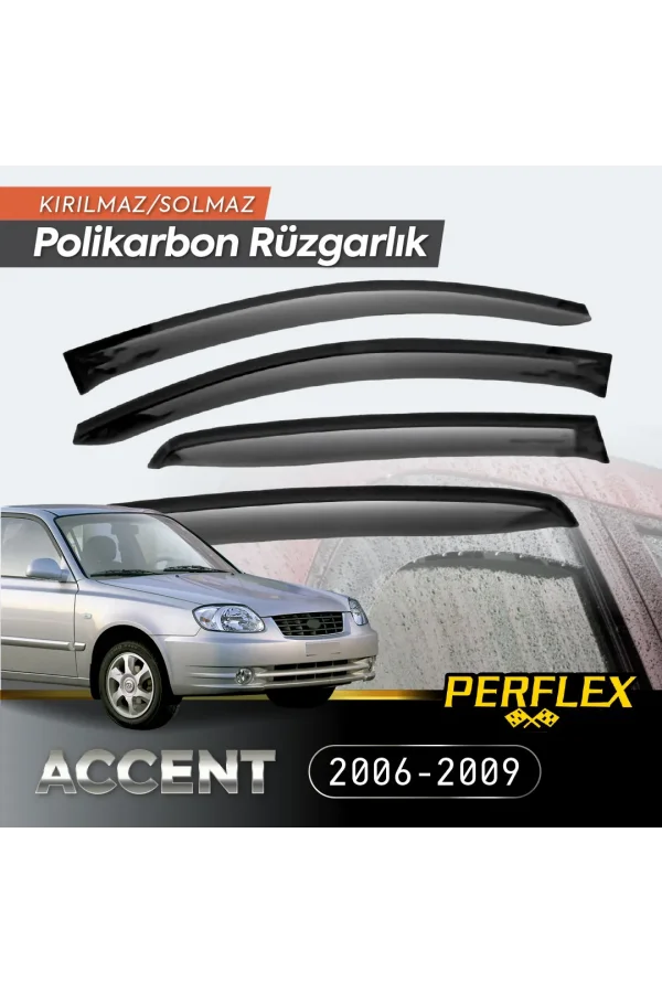 Perflex Polikarbon Kırılmaz Rüzgarlık V2 Mugen Hyundai Accent 2006-2009