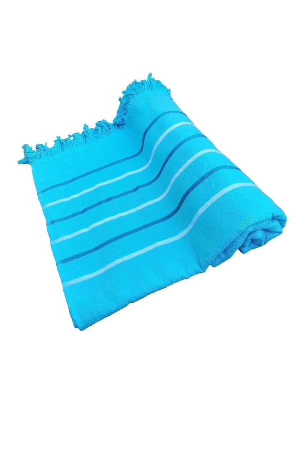 Peştemal Plaj Havlusu &#37;100 Pamuklu 70x150 Cm  Turkuaz Waves