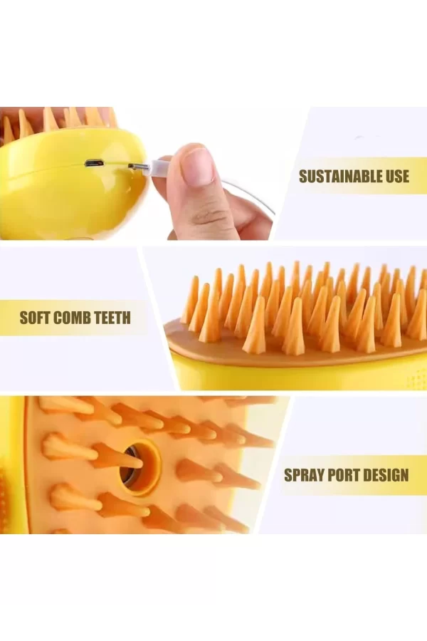 Pet Brush Buharlı Şarjlı Kedi Köpek Yıkama Aparatı