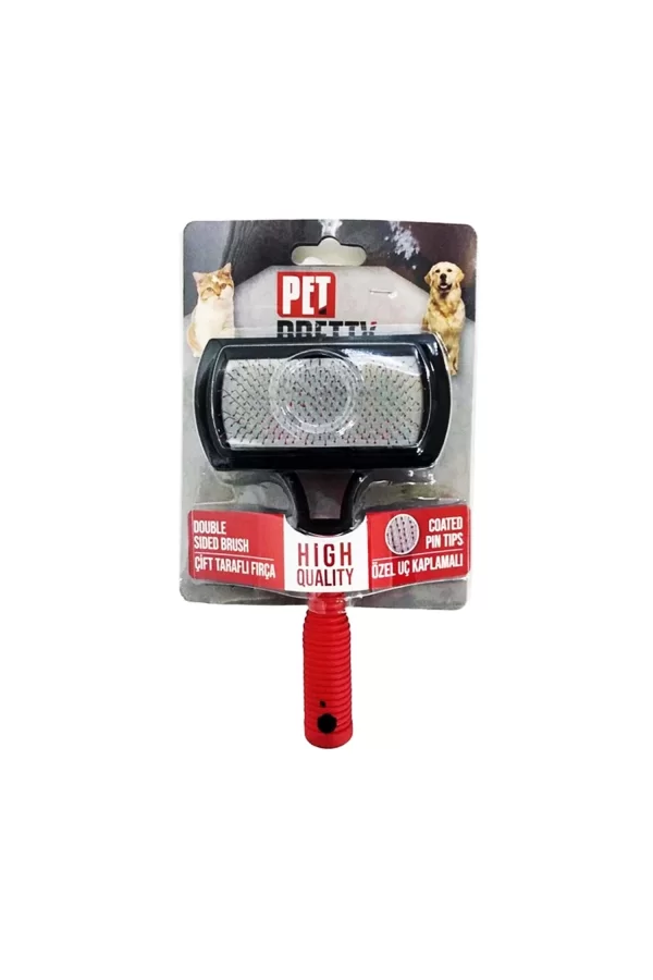 Pet Pretty Çift Taraflı Lüx Kedi Köpek Fırça Tarak 5,5x9 cm - 17 cm