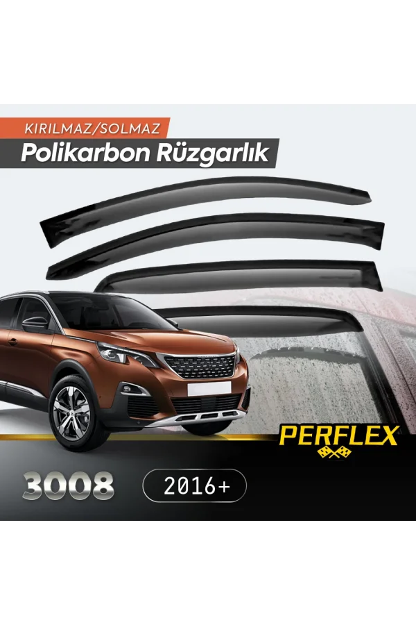 Peugeot 3008 2016+ Cam Rüzgarlığı V2 Düz