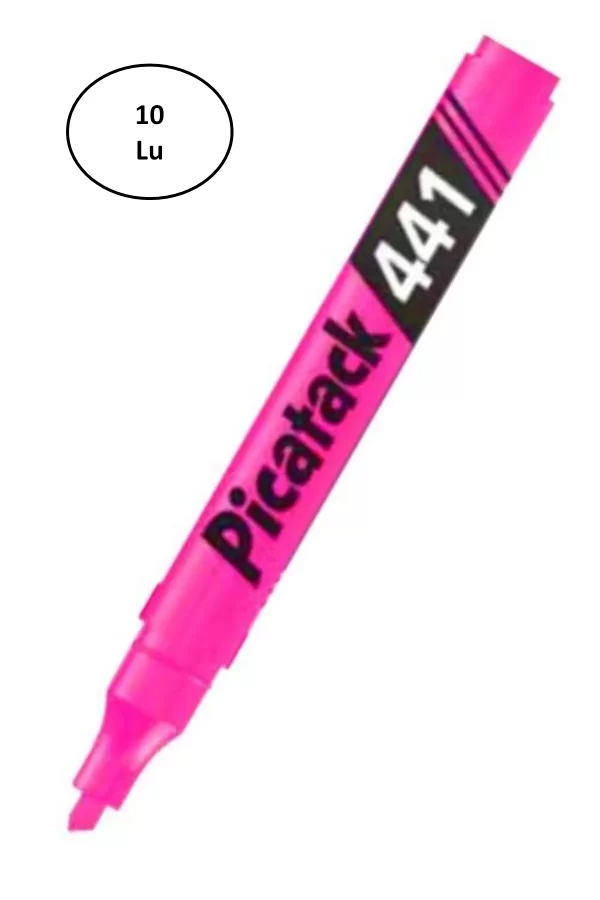 Picatack 441 Fosforlu Kalem Pembe 10lu