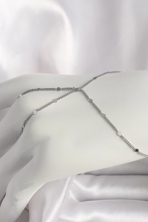 Pirinç Gümüş Renk Pul Detaylı Kadın Şahmeran