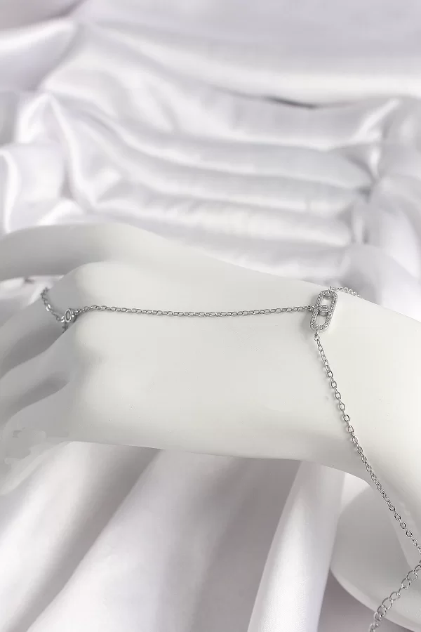 Pirinç Gümüş Renk Zirkon Taşlı Messika Model Kadın Şahmeran
