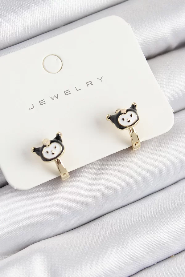 Pirinç Kuromi Model Gold Renk Çocuk Küpe