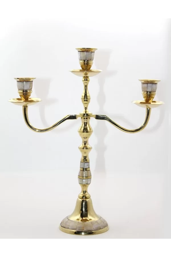 Pirinç Sedefli 3lü Şamdan 19124