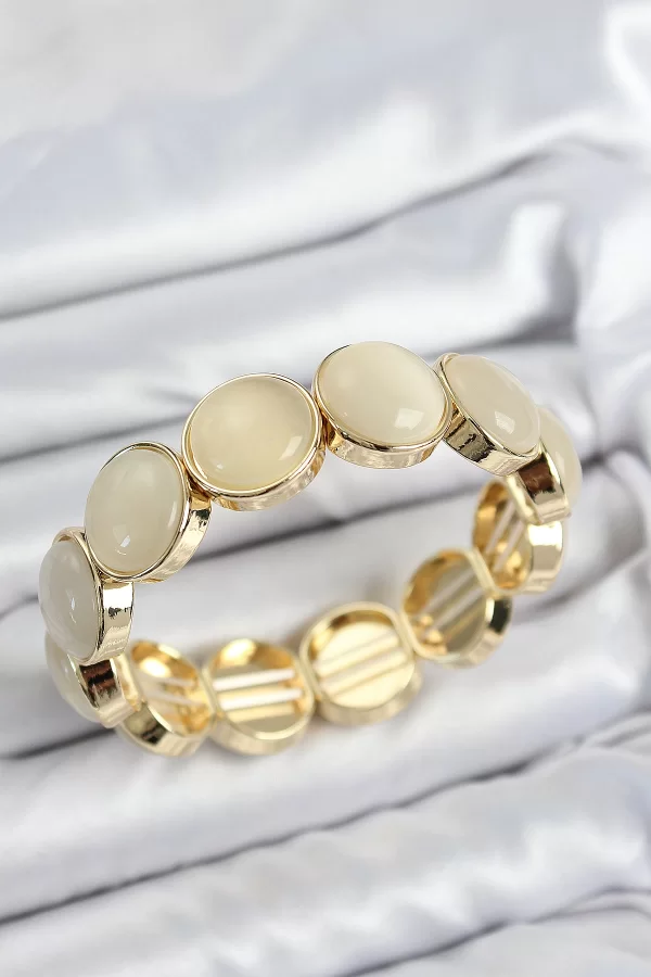 Pirinç Vintage Model Gold Renk Lastikli Kadın Bileklik