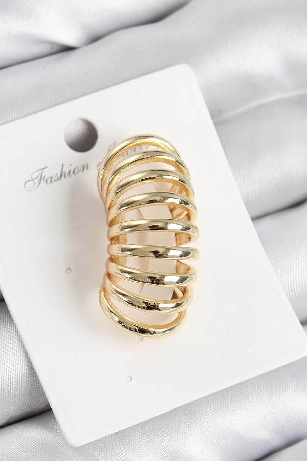 Pirinç Yay Model Gold Renk Sağ Kıkırdak Küpe