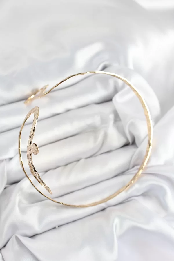 Pirinç Yılan Model Gold Renk Kadın Pazu Bileklik