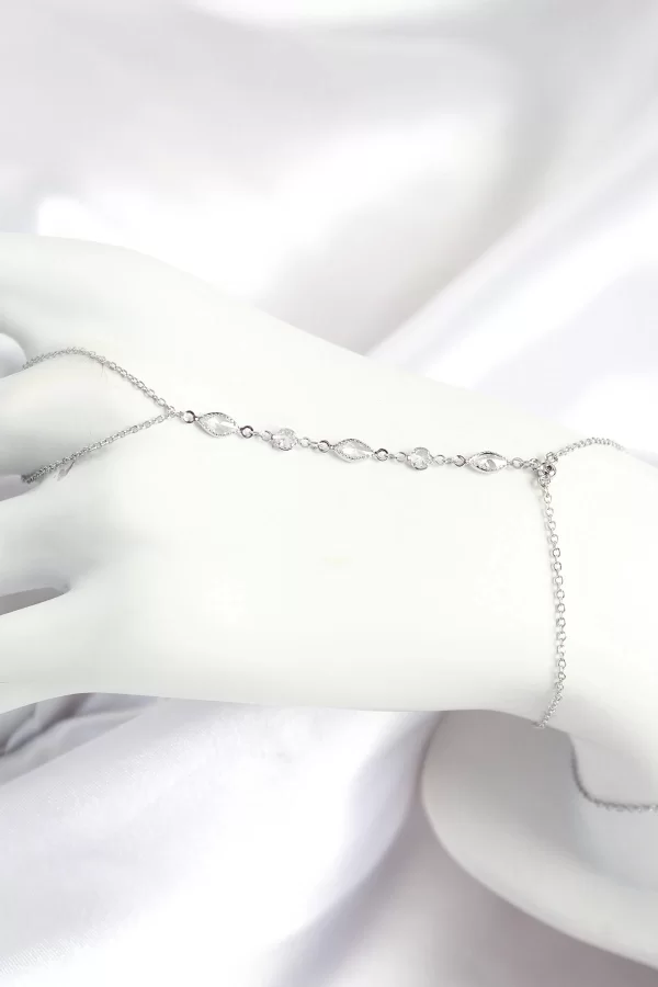 Pirinç Zirkon Taşlı Y Model Gümüş Renk Kadın Şahmeran