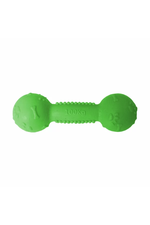 Plastik Köpek Oyuncak Dumbel Yumuşak Dolgu 3,5x11 cm Yeşil