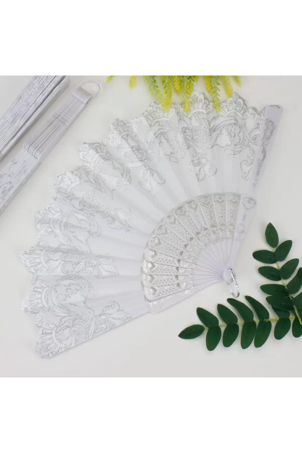 Plastik Kumaş Yelpaze 12li Beyaz